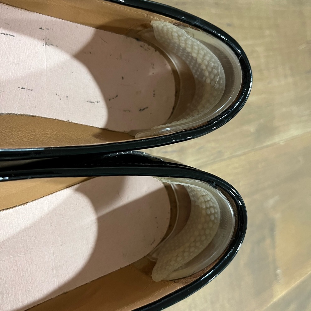 Johnston & Murphy Black Patent Loafers with Gray Platform Sole - Picture 8 of 11